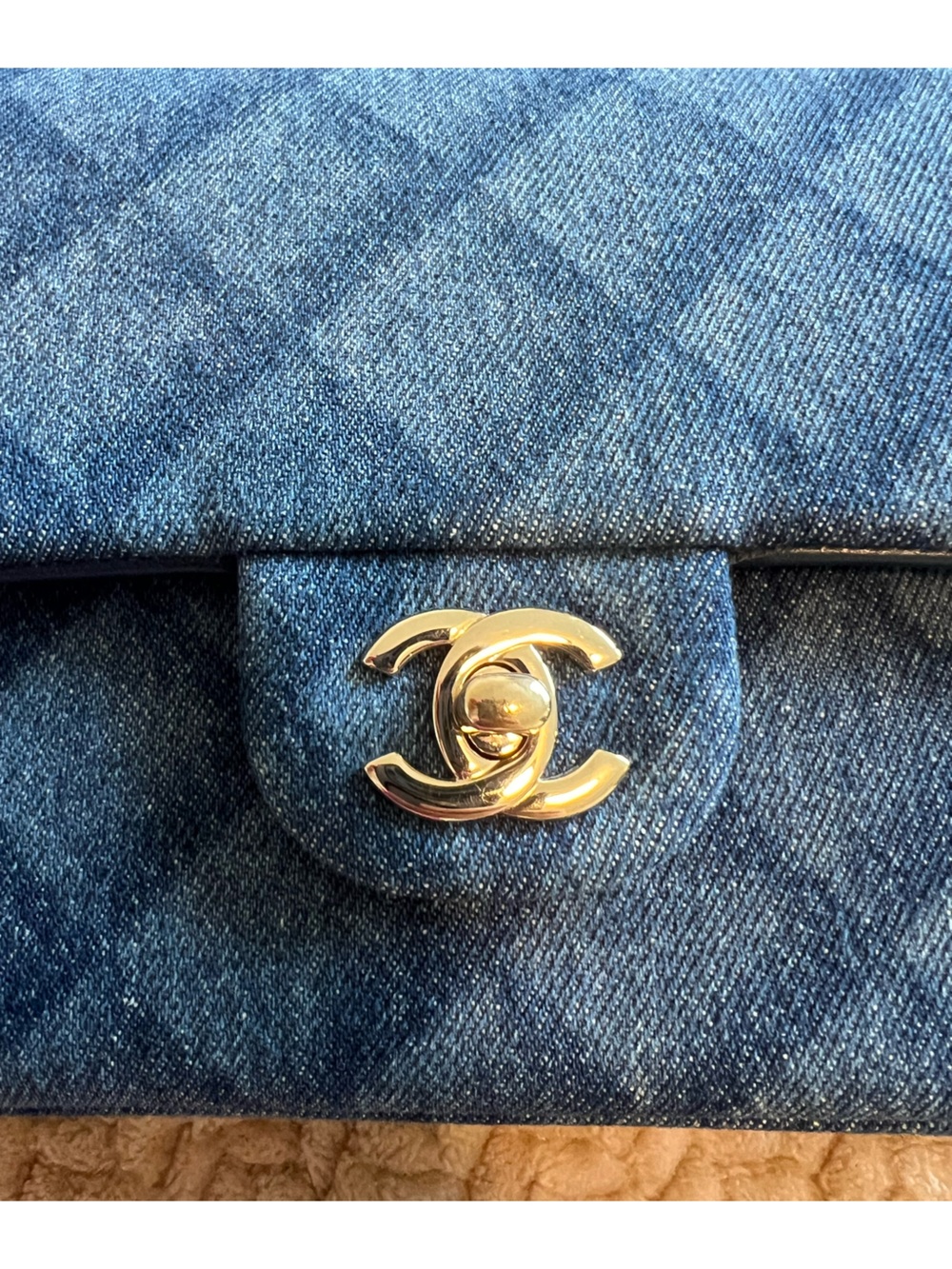 Chanel Denim Classic Flap Bag Blue Quilted Denim with Gold Hardware - Picture 2 of 10